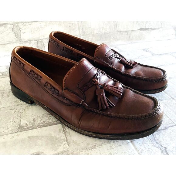 Allen Edmonds Carthage 42426 Brown Leather Moc Toe Tassels Loafers Slip On 12C main image 6